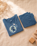 Teal Blue Planet Explorer Kids Coord Set with Teal Blue Shorts