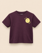 Coffee Brown Pocket Sunshine kids coord set, coffee brown tee detail