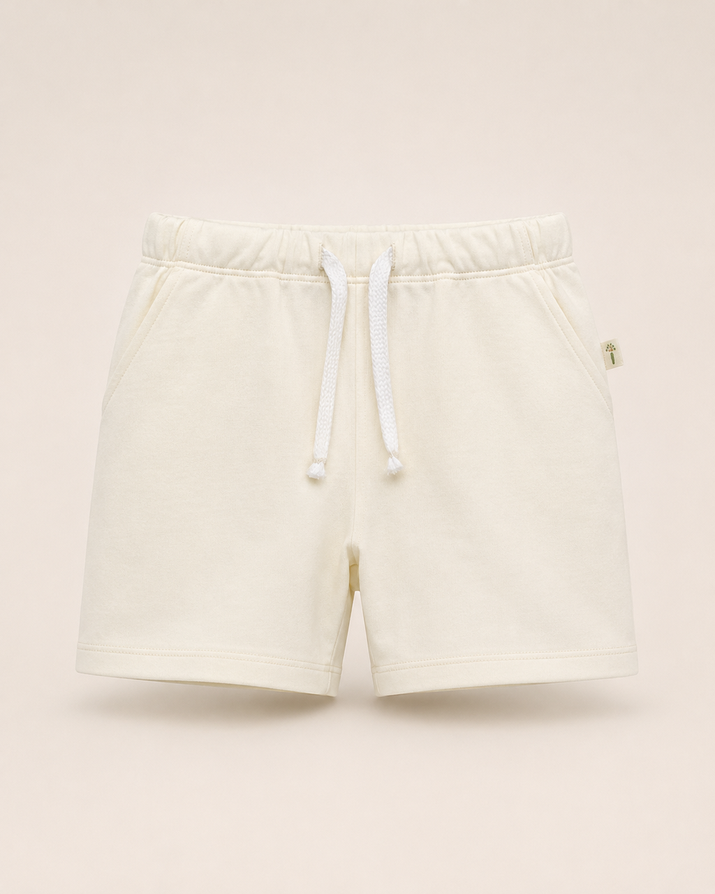 Coffee Brown Pocket Sunshine kids coord set, cream shorts detail
