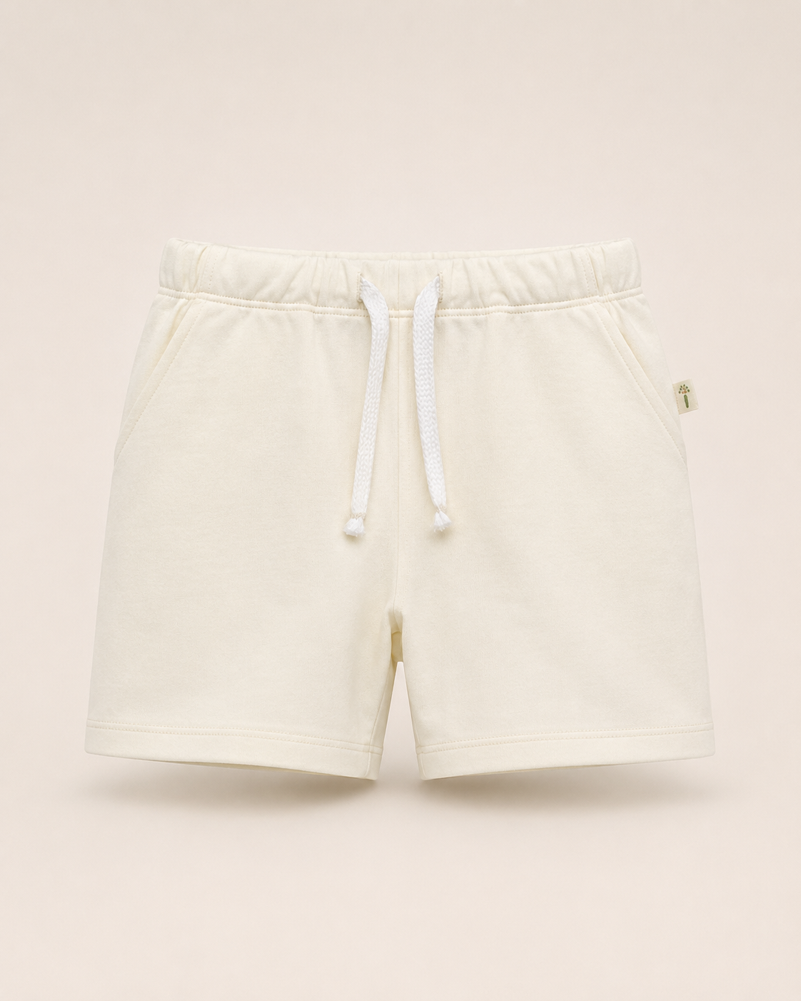 Coffee Brown Stargazer Telescope kids coord set, cream shorts detail