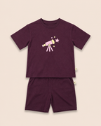 Coffee Brown Stargazer Telescope Kids Coord Set with Coffee Brown Shorts