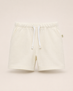 Cream Pocket Discovery kids coord set, cream shorts detail