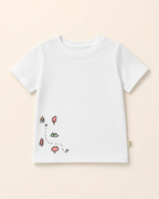Little Adventure Trail white kids graphic t-shirt, print detail