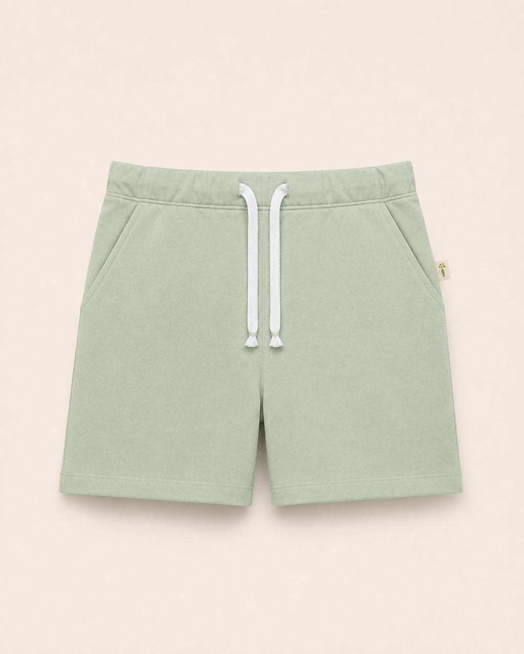 Sage Green Planet Explorer kids coord set, sage green shorts detail