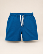 Teal Blue Planet Explorer kids coord set, teal blue shorts detail