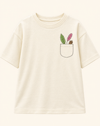 Cream Pocket Discovery Kids Coord Set with Peach Shorts — T-shirt studio