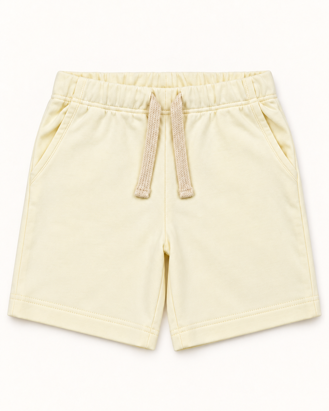 Cream Little Explorer Kids Coord Set with Cream Shorts — Shorts front
