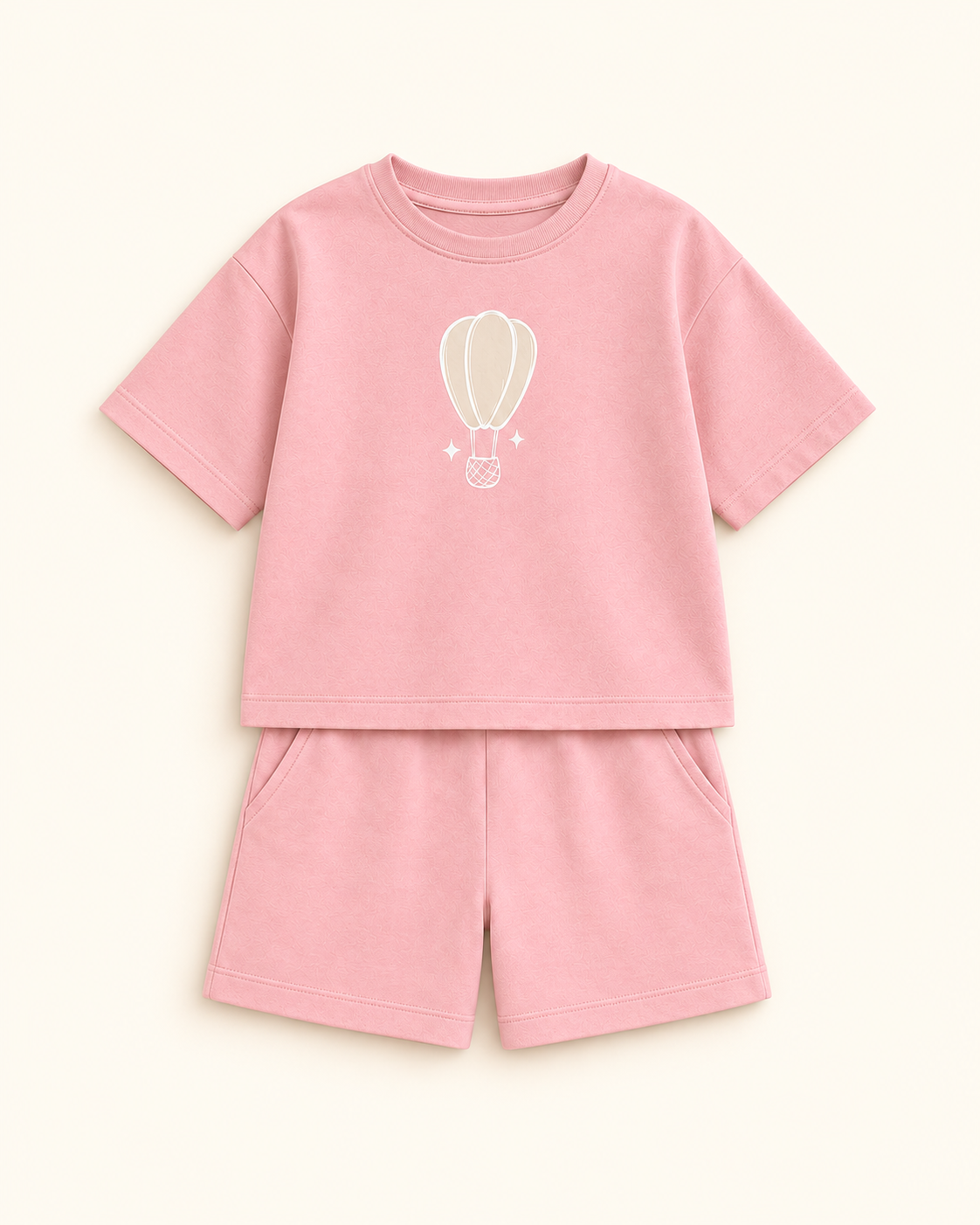 Peach Hot Air Balloon Kids Coord Set with Peach Shorts — Full coord studio