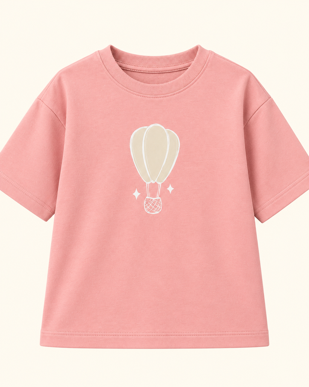 Peach Hot Air Balloon Kids Coord Set with Peach Shorts — T-shirt studio
