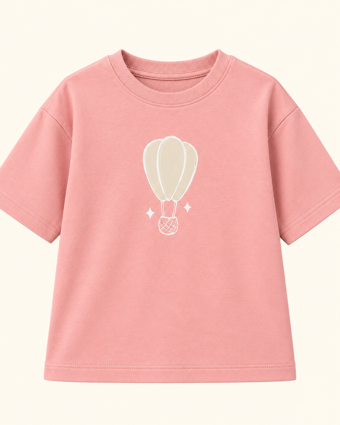 Peach Hot Air Balloon Kids Coord Set with Peach Shorts — T-shirt studio