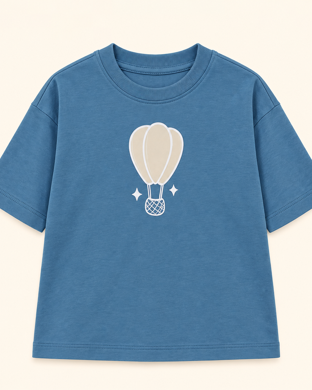 Teal Blue Hot Air Balloon Kids Coord Set with Teal Blue Shorts — T-shirt studio