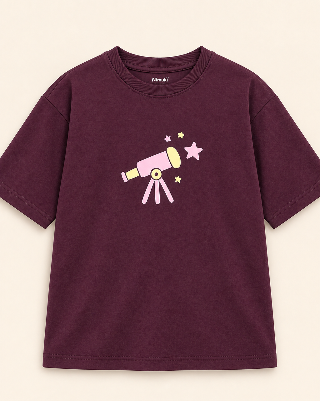 Coffee Brown Stargazer Telescope Kids Coord Set with Coffee Brown Shorts — T-shirt studio