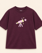 Coffee Brown Stargazer Telescope Kids Coord Set with Coffee Brown Shorts — T-shirt studio