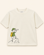 Cream Little Explorer Kids Coord Set with Cream Shorts — T-shirt studio