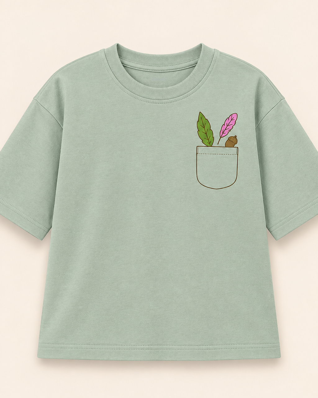 Sage Green Pocket Discovery Kids Coord Set with Sage Green Shorts — T-shirt studio