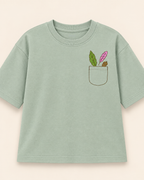Sage Green Pocket Discovery Kids Coord Set with Sage Green Shorts — T-shirt studio