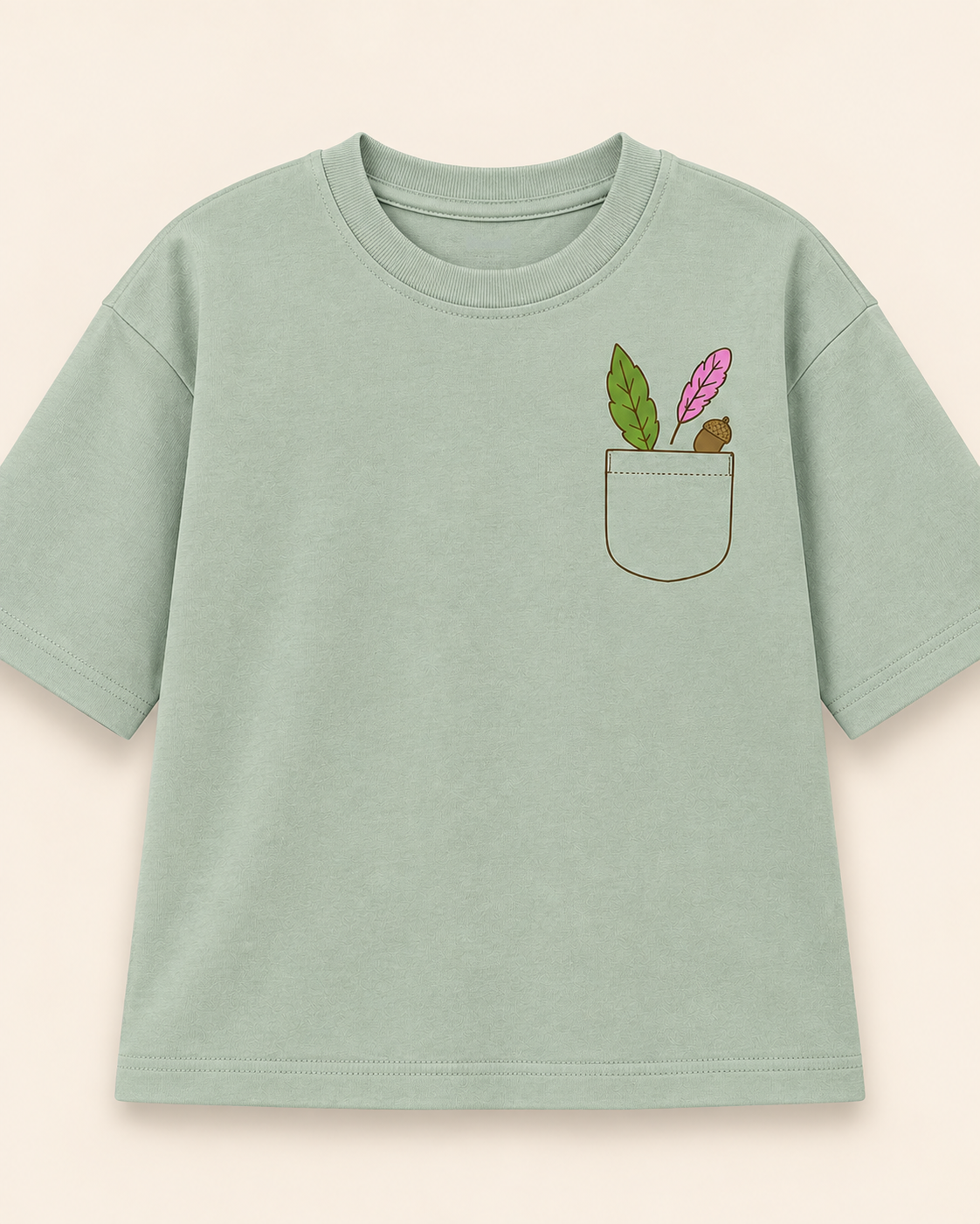 Sage Green Pocket Discovery Kids Coord Set with Sage Green Shorts — T-shirt studio