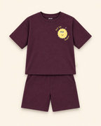 Coffee Brown Pocket Sunshine Kids Coord Set with Coffee Brown Shorts — Full coord studio