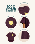 Coffee Brown Pocket  Sunshine Kids Coord Set with Cream Shorts — Fabric/detail infographic
