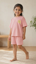 Peach Pocket Sunshine Kids Coord Set with Peach Shorts