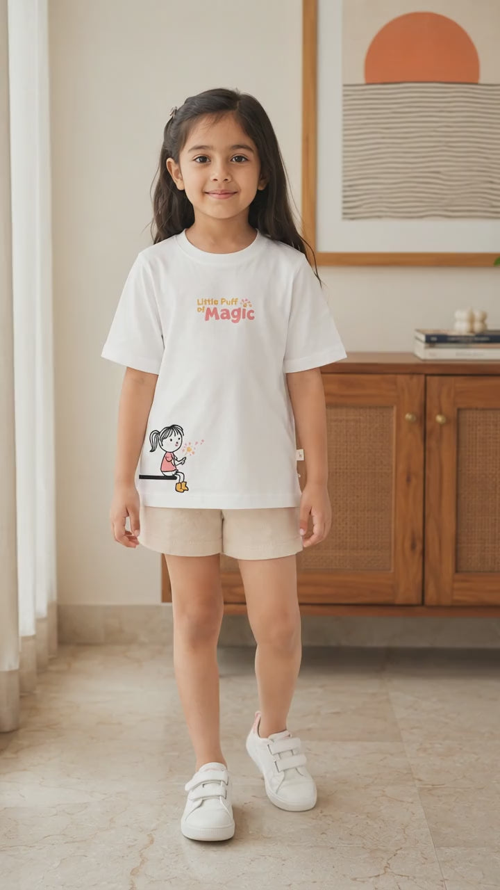 Little Puff of Magic White Kids Graphic T-Shirt