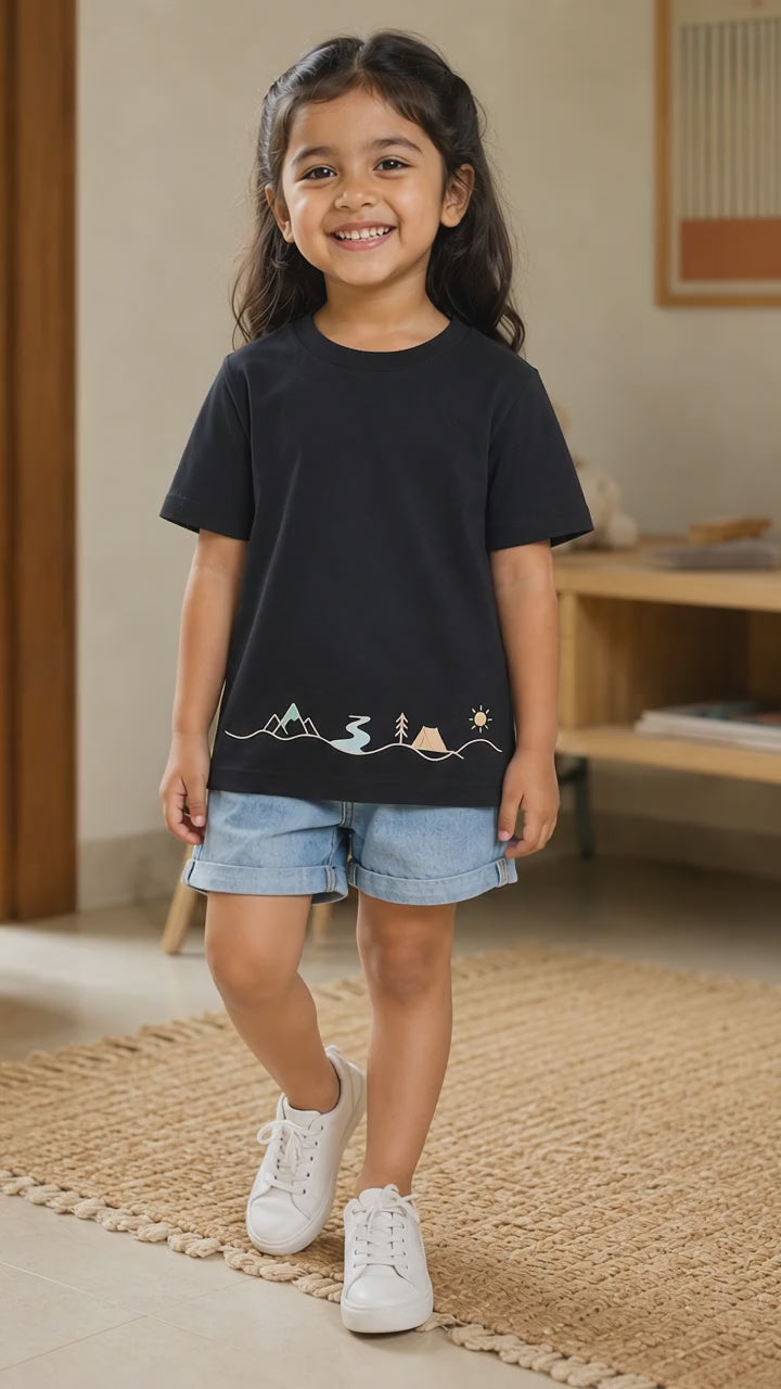 Camp Trail Black Kids Graphic T-Shirt